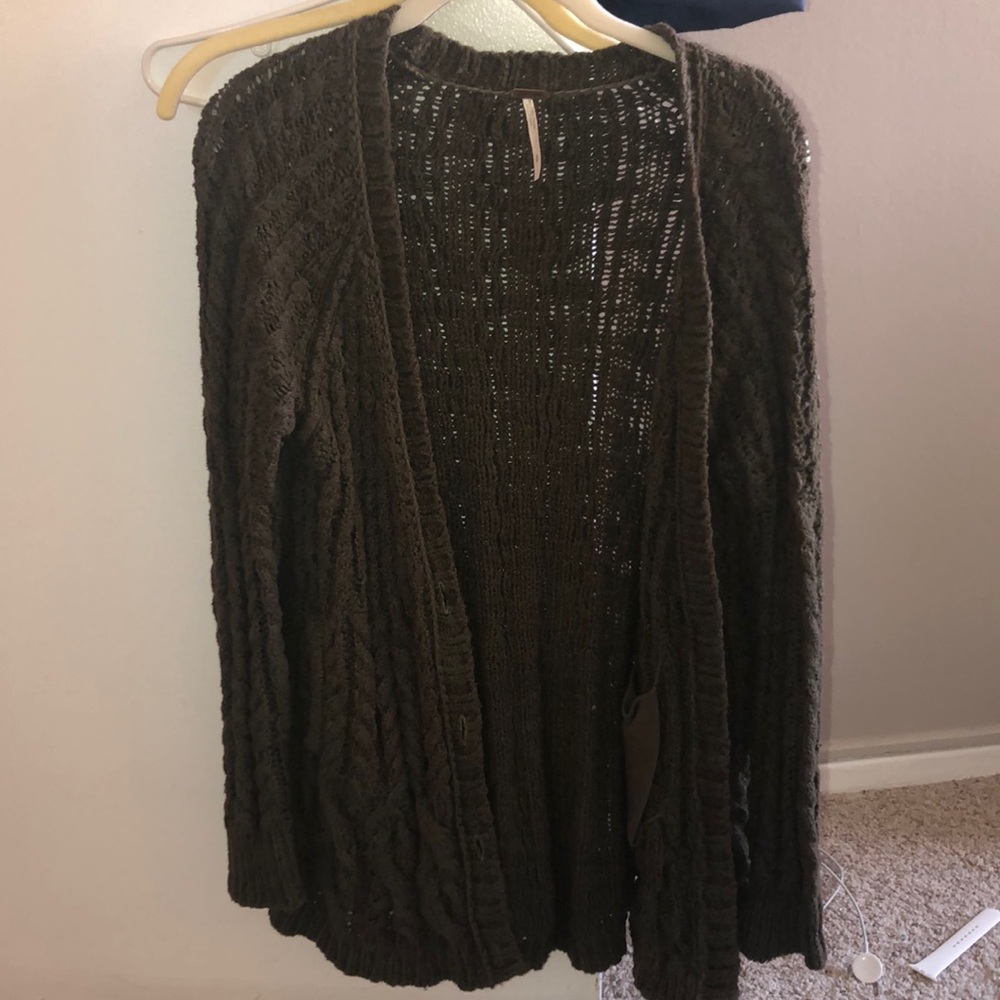 Olive green Free People cardigan